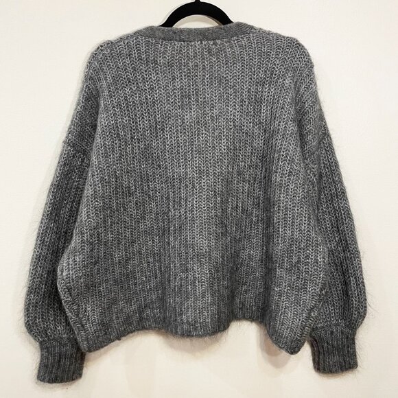 EUC Sezane Achille Mohair Wool Blend Oversized Cardigan Grey Small - Picture 3 of 7